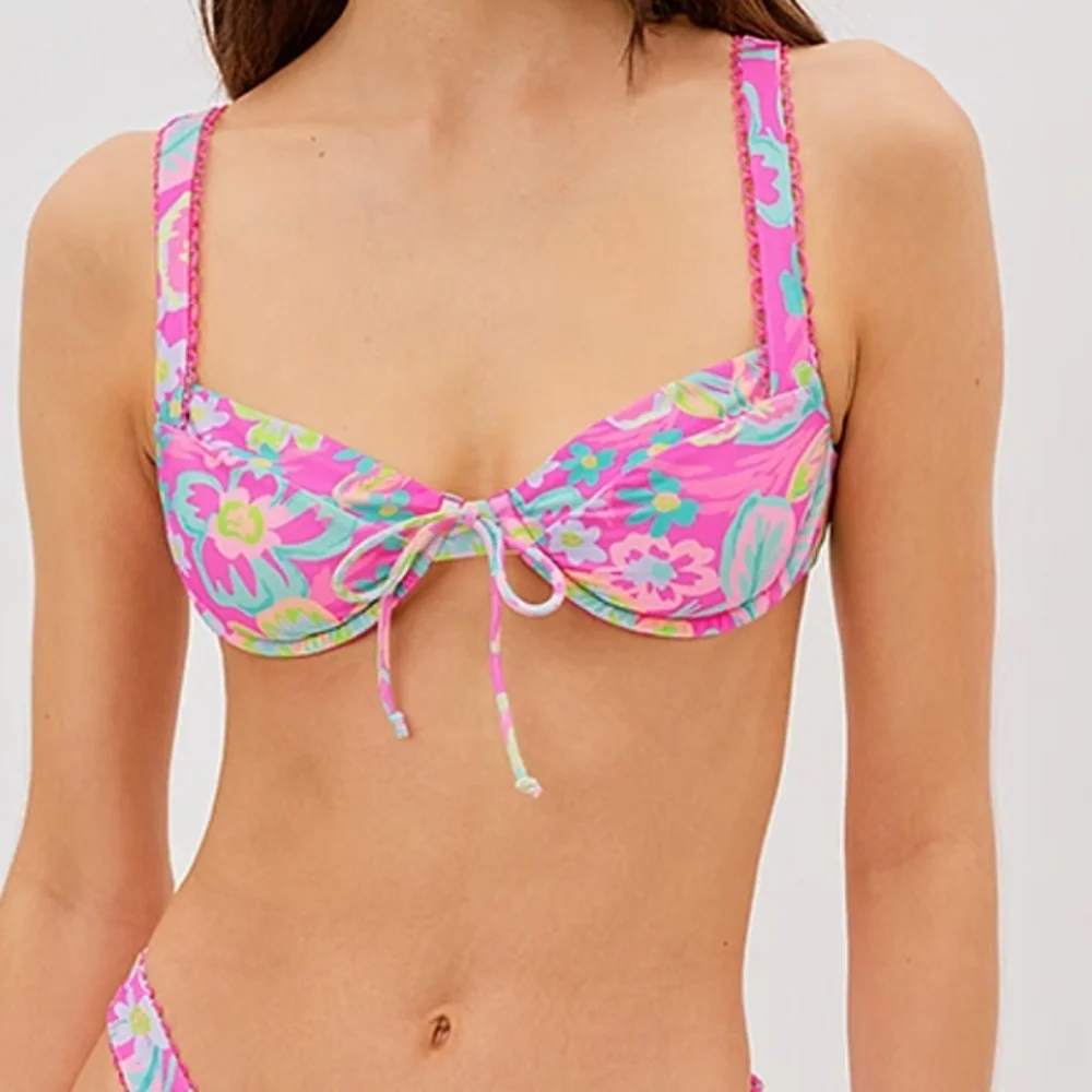 New!For Love and Lemons Lizzy floral Underwire‎ Swim Top